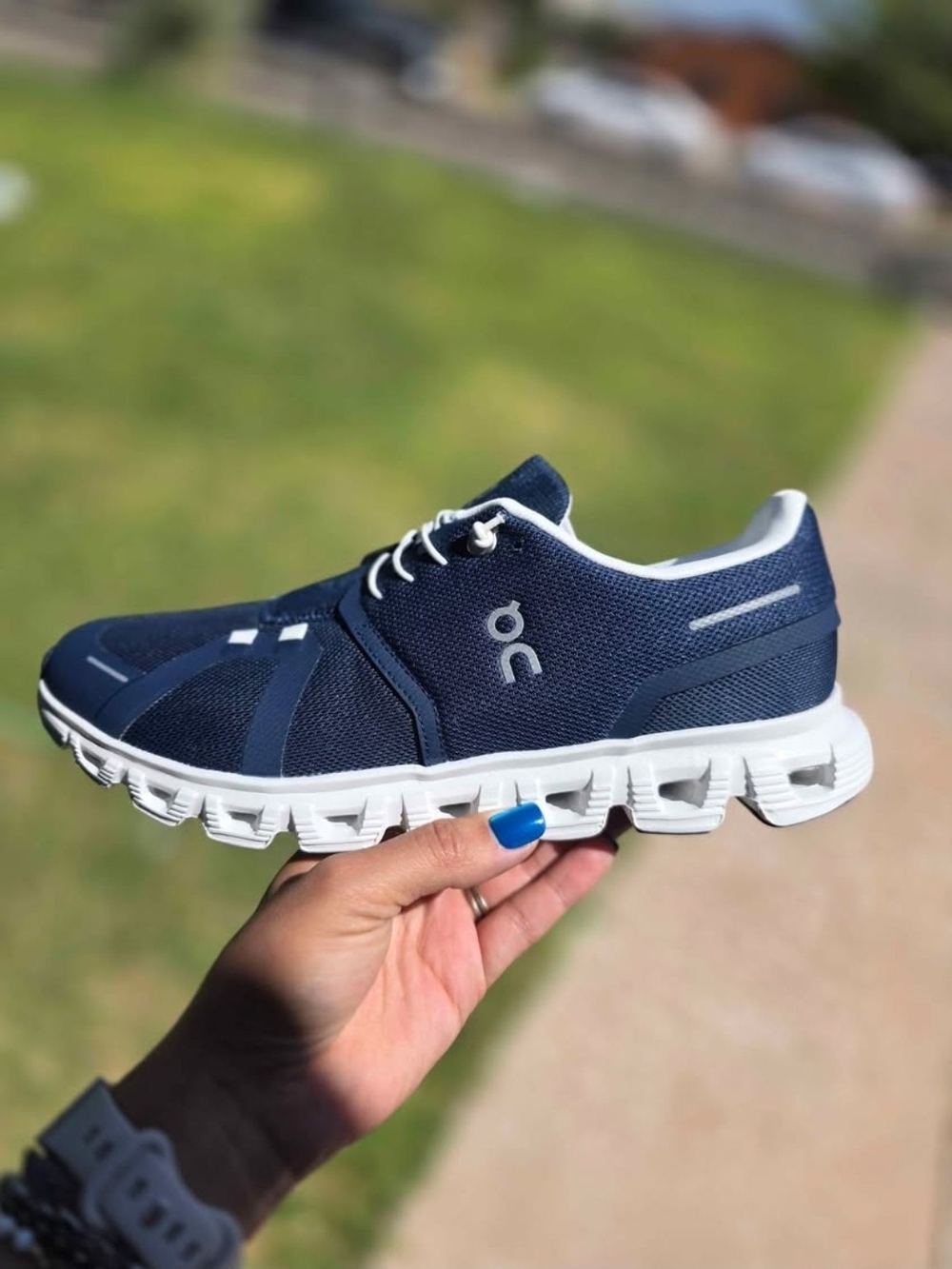On Running Men's Cloud in Navy and White